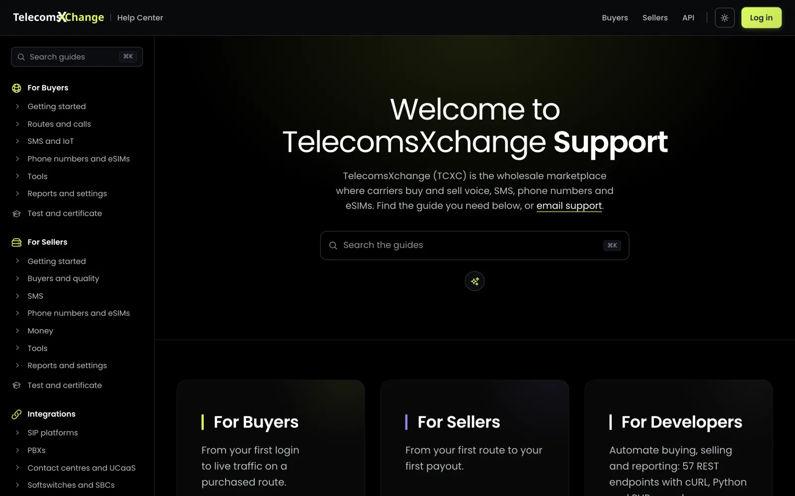 The help center before the commit